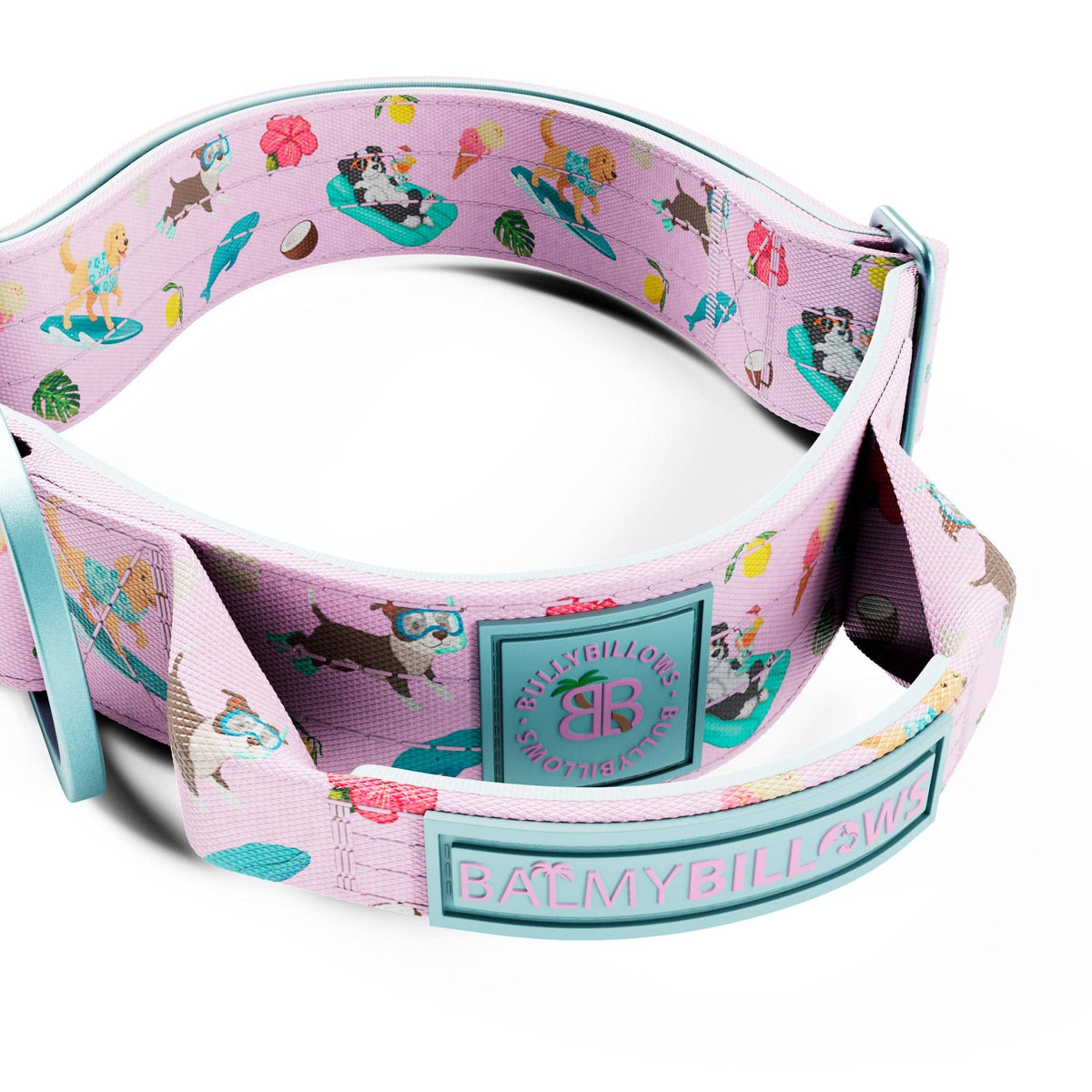 MOXEN 漠尋 犬用項圈商品照-4cm LIGHTER COLLAR|輕量項圈-BalmyBillows Pink 細節#顏色_BalmyBillows Pink