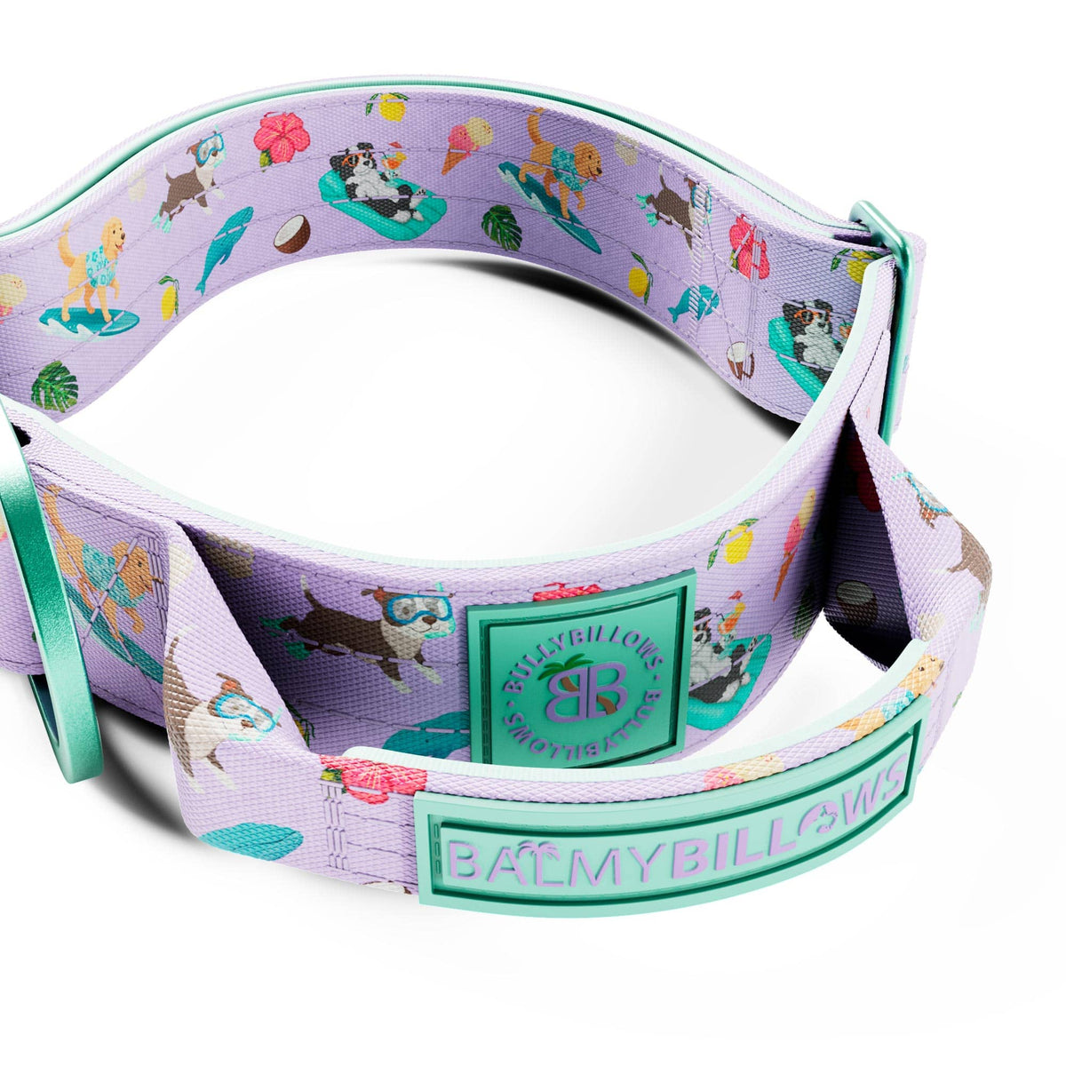 MOXEN 漠尋 犬用項圈商品照-4cm LIGHTER COLLAR|輕量項圈-BalmyBillows Purple 細節#顏色_BalmyBillows Purple