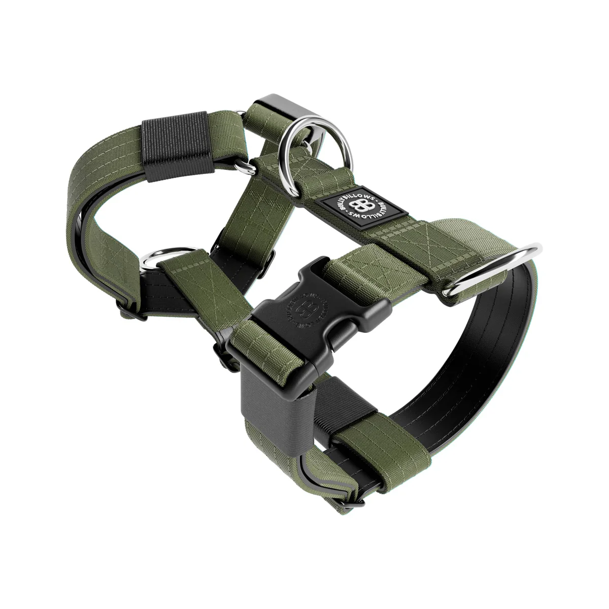 MOXEN 漠尋 犬用胸背商品照-TRI-Harness®|H型防暴衝胸背-軍綠#顏色_軍綠