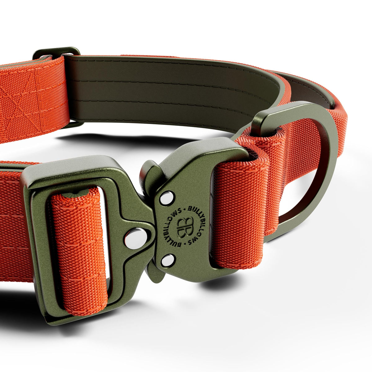 MOXEN 漠尋 犬用項圈商品照－4cm LIGHTER COLLAR｜輕量項圈－橘&軍綠 細節#顏色_橘&軍綠