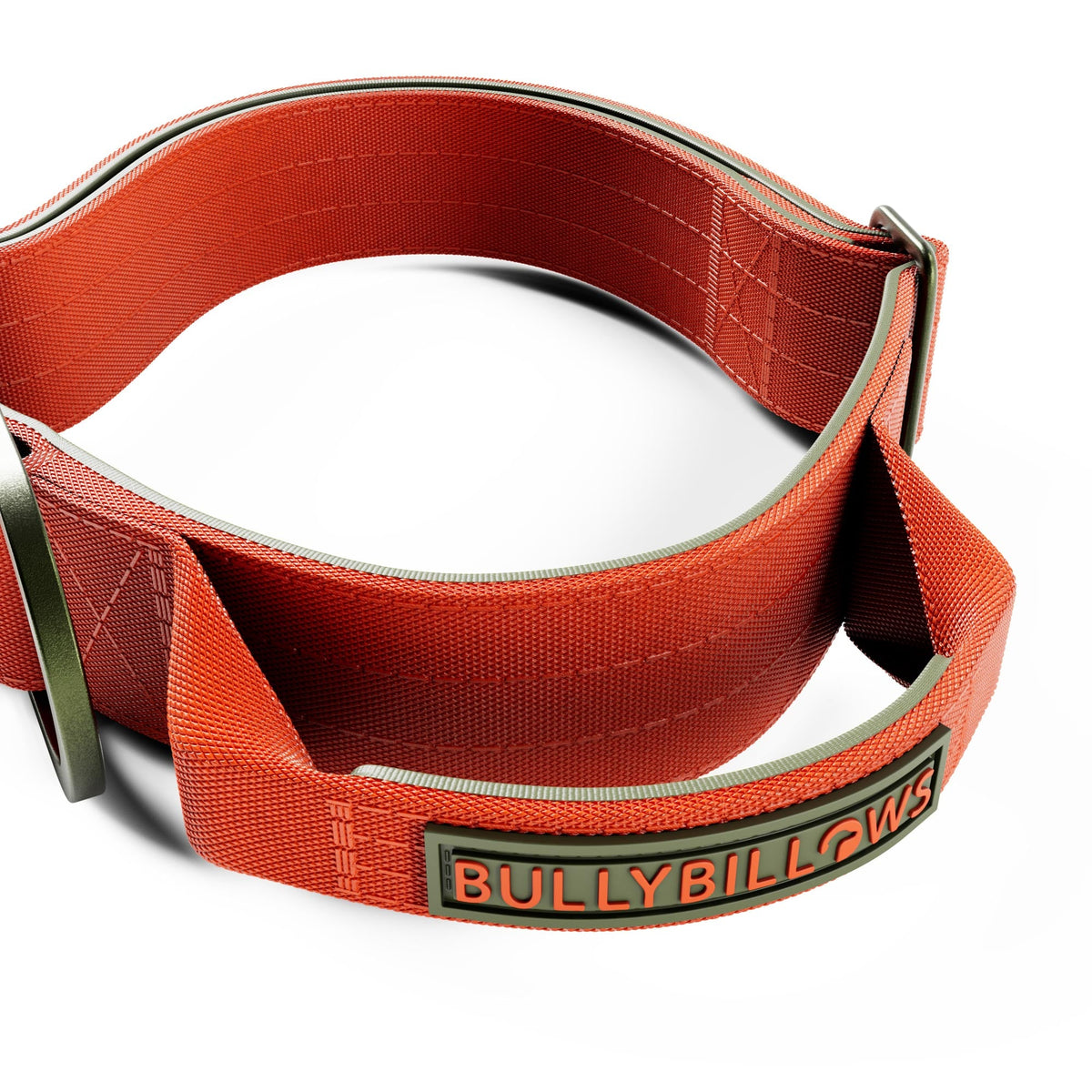 MOXEN 漠尋 犬用項圈商品照－4cm LIGHTER COLLAR｜輕量項圈－橘&軍綠 細節#顏色_橘&軍綠