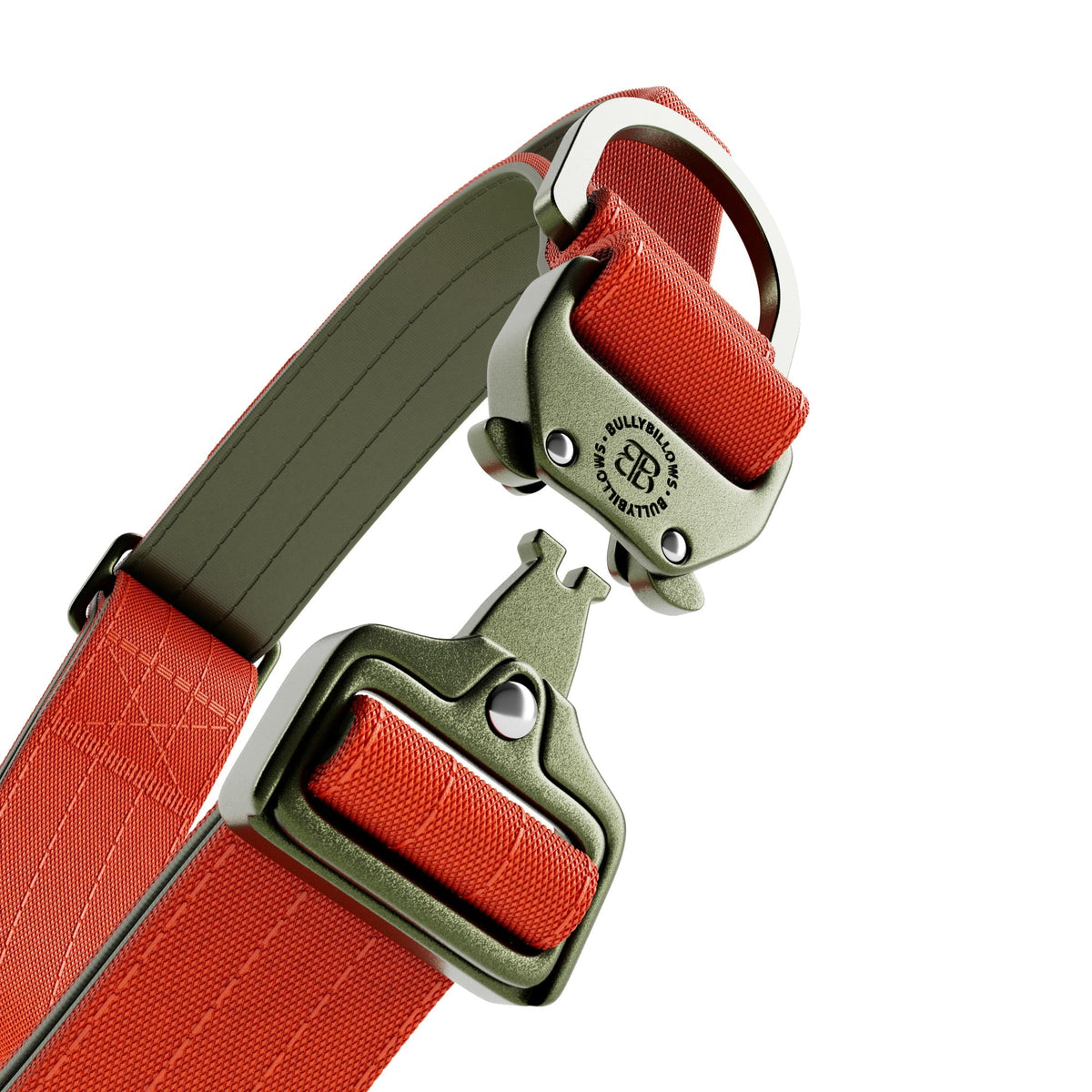 MOXEN 漠尋 犬用項圈商品照－4cm LIGHTER COLLAR｜輕量項圈－橘&軍綠 細節#顏色_橘&軍綠